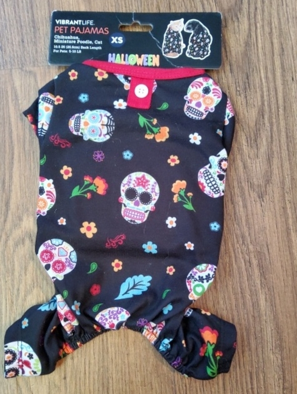 Vibrant Sugar Skull Pet Pajamas  XS NWT